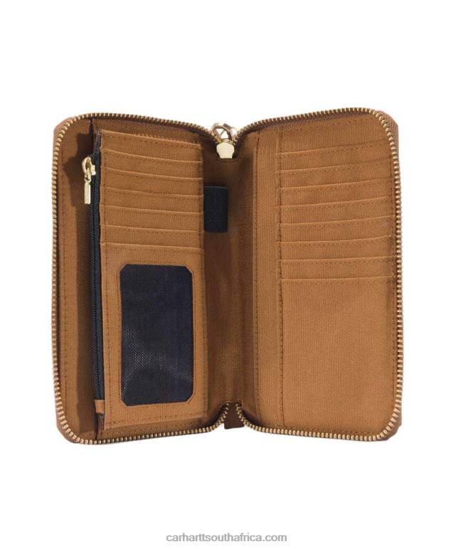 Women Black 6D80X232 Carhartt Nylon Duck Lay-Flat Clutch Wallet