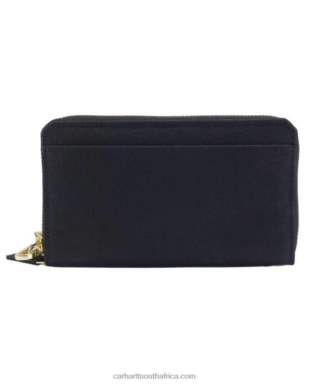 Women Black 6D80X232 Carhartt Nylon Duck Lay-Flat Clutch Wallet