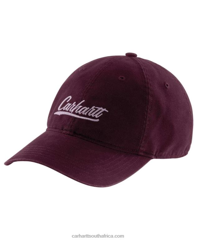 Women Black 6D80X214 Carhartt Canvas Script Graphic Cap
