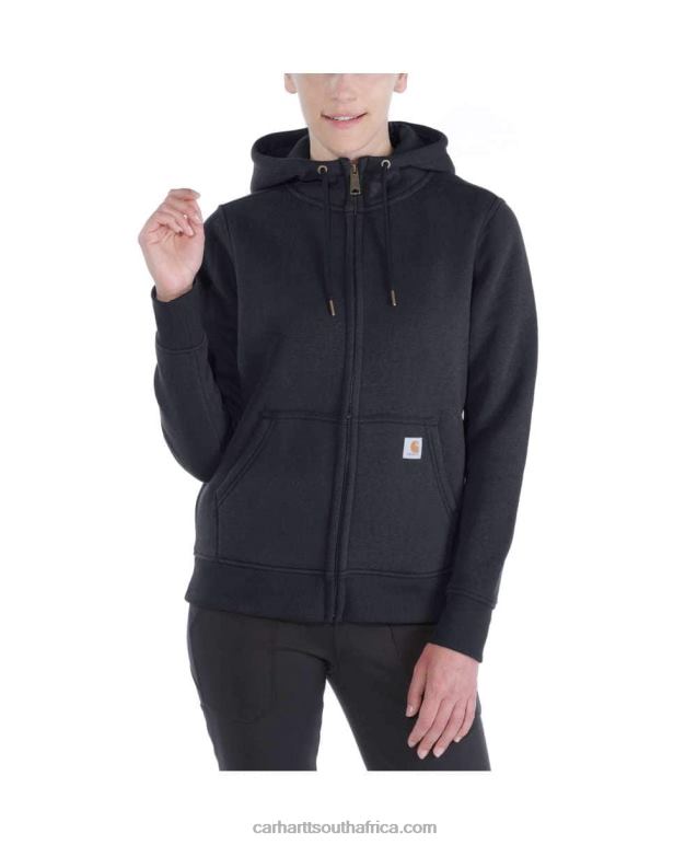 Women Black 6D80X212 Carhartt Relaxed Fit Midweight Full-Zip Sweatshirt