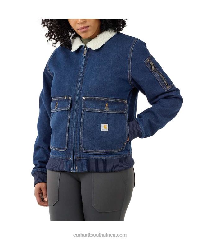 Women Beech 6D80X187 Carhartt Rugged Flex Relaxed Fit Denim Sherpa-Lined Jacket
