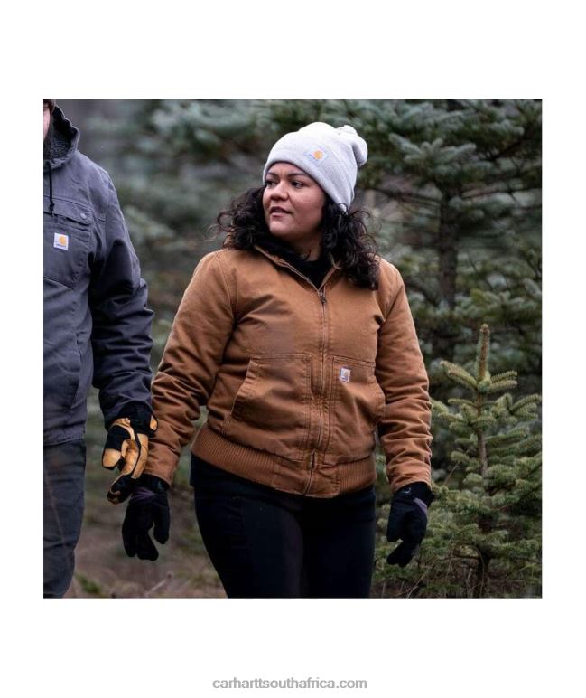 Women Black 6D80X191 Carhartt Loose Fit Washed Duck Insulated Active Jac