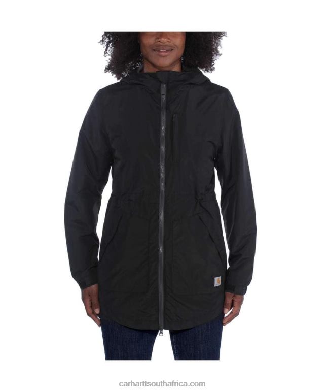 Women Black 6D80X195 Carhartt Rain Defender Relaxed Fit Lightweight Coat