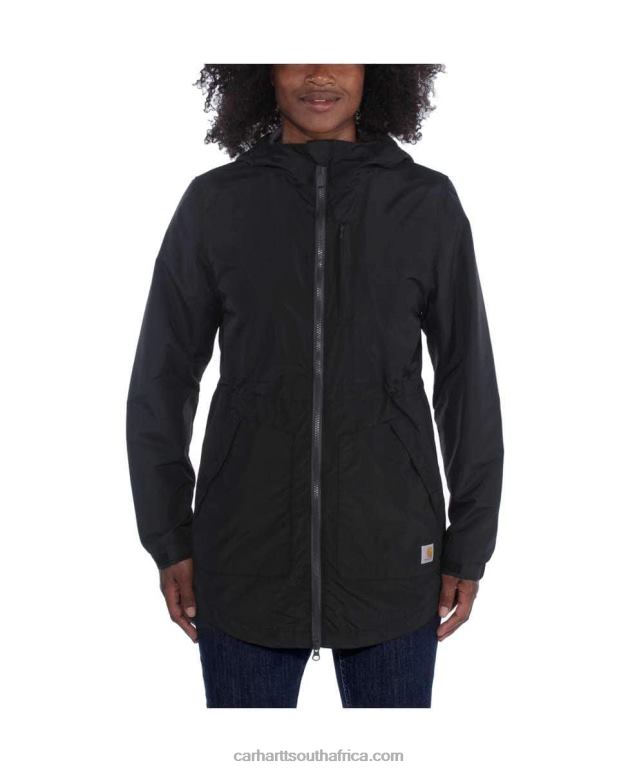 Women Black 6D80X195 Carhartt Rain Defender Relaxed Fit Lightweight Coat