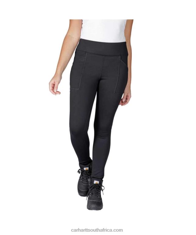 Women Black 6D80X184 Carhartt Force Fitted Heavyweight Lined Legging