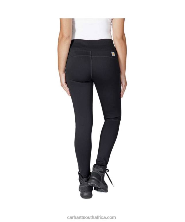 Women Black 6D80X184 Carhartt Force Fitted Heavyweight Lined Legging