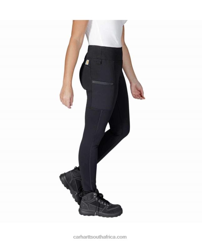 Women Black 6D80X184 Carhartt Force Fitted Heavyweight Lined Legging