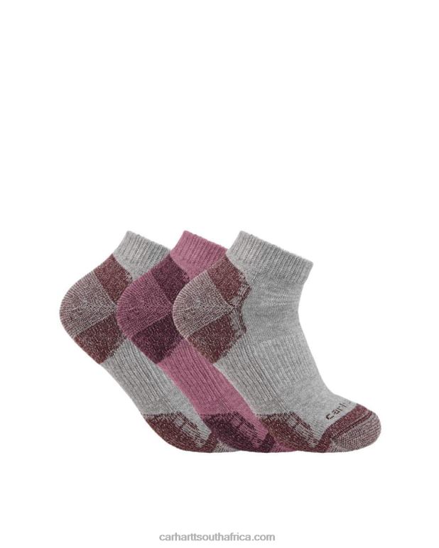 Women Assorted 6D80X251 Carhartt Midweight Cotton Blend Low Cut Sock 3 Pairs