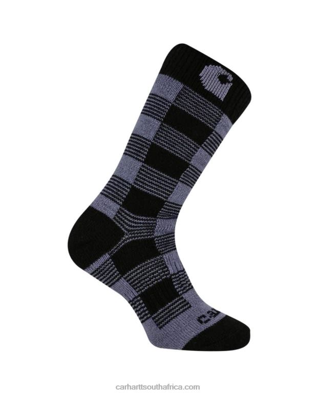 Women Blue 6D80X240 Carhartt Thermal Plaid Crew Sock