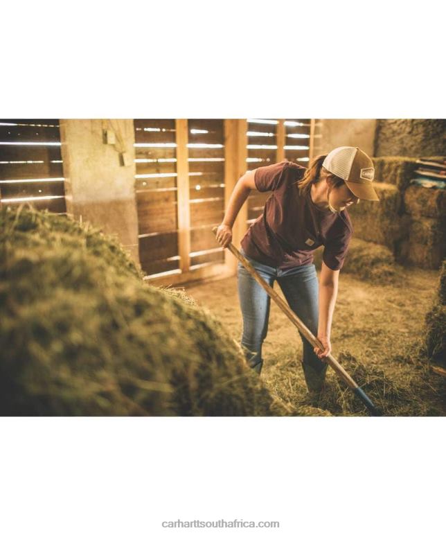 Women Ash Rose 6D80X223 Carhartt Loose Fit Heavyweight Short-Sleeve K87 Pocket T-Shirt