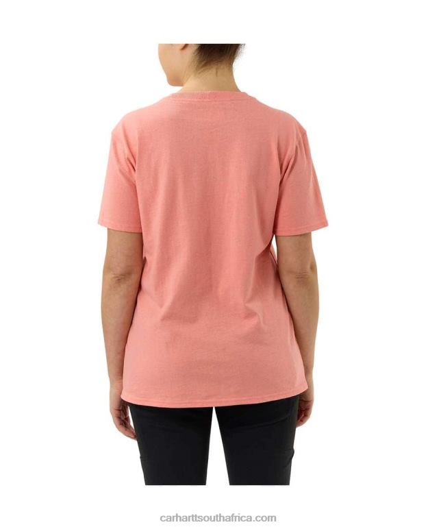 Women Ash Rose 6D80X223 Carhartt Loose Fit Heavyweight Short-Sleeve K87 Pocket T-Shirt