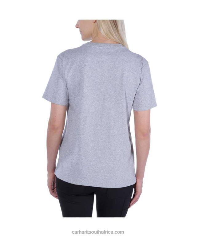 Women Ash Rose 6D80X223 Carhartt Loose Fit Heavyweight Short-Sleeve K87 Pocket T-Shirt