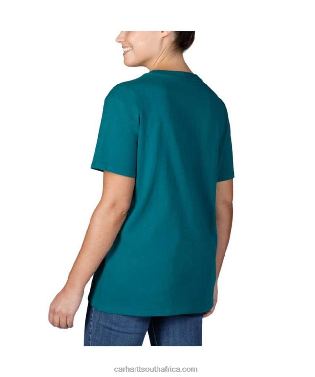 Women Ash Rose 6D80X223 Carhartt Loose Fit Heavyweight Short-Sleeve K87 Pocket T-Shirt