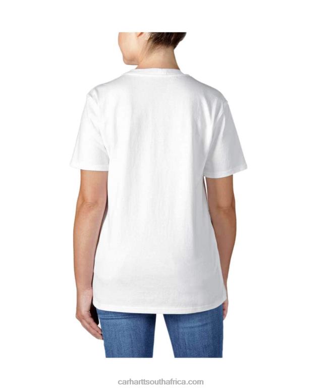 Women Ash Rose 6D80X223 Carhartt Loose Fit Heavyweight Short-Sleeve K87 Pocket T-Shirt