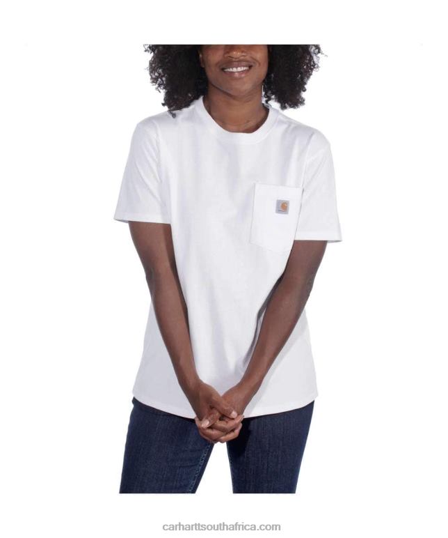 Women Ash Rose 6D80X223 Carhartt Loose Fit Heavyweight Short-Sleeve K87 Pocket T-Shirt