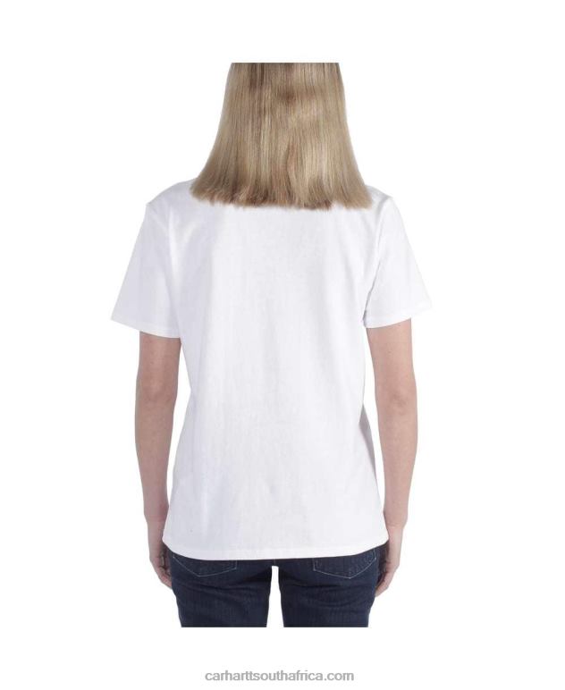 Women Ash Rose 6D80X223 Carhartt Loose Fit Heavyweight Short-Sleeve K87 Pocket T-Shirt