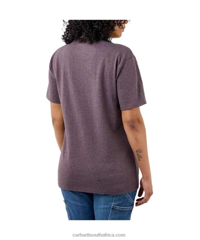 Women Ash Rose 6D80X223 Carhartt Loose Fit Heavyweight Short-Sleeve K87 Pocket T-Shirt