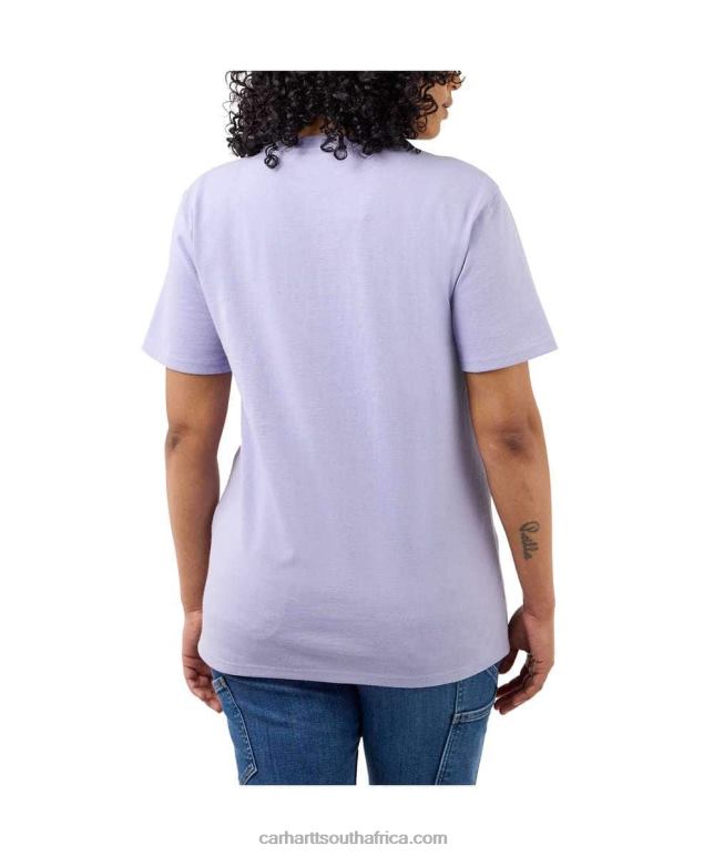 Women Ash Rose 6D80X223 Carhartt Loose Fit Heavyweight Short-Sleeve K87 Pocket T-Shirt