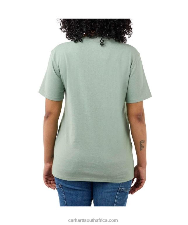 Women Ash Rose 6D80X223 Carhartt Loose Fit Heavyweight Short-Sleeve K87 Pocket T-Shirt