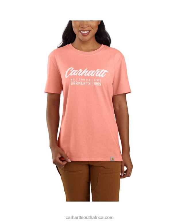 Women Basil Heather 6D80X227 Carhartt Loose Fit Heavyweight Short-Sleeve Crafted Graphic T-Shirt