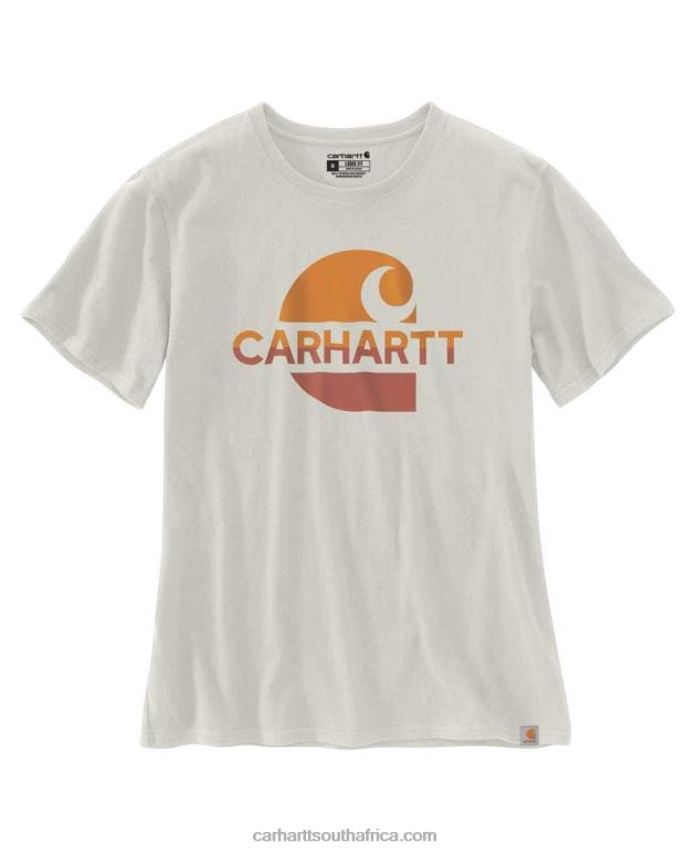 Women Magenta Agate 6D80X225 Carhartt Loose Fit Heavyweight Short-Sleeve Faded 'C' Graphic T-Shirt