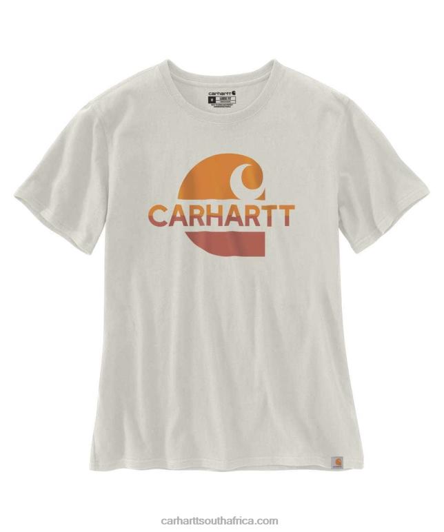 Women Magenta Agate 6D80X225 Carhartt Loose Fit Heavyweight Short-Sleeve Faded 'C' Graphic T-Shirt