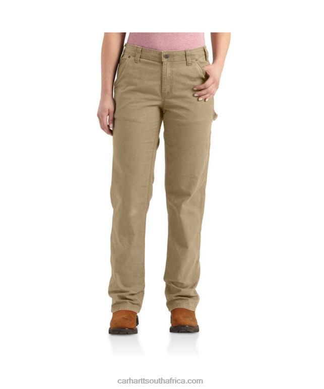 Women Black 6D80X201 Carhartt Rugged Flex Loose Fit Canvas Work Pant