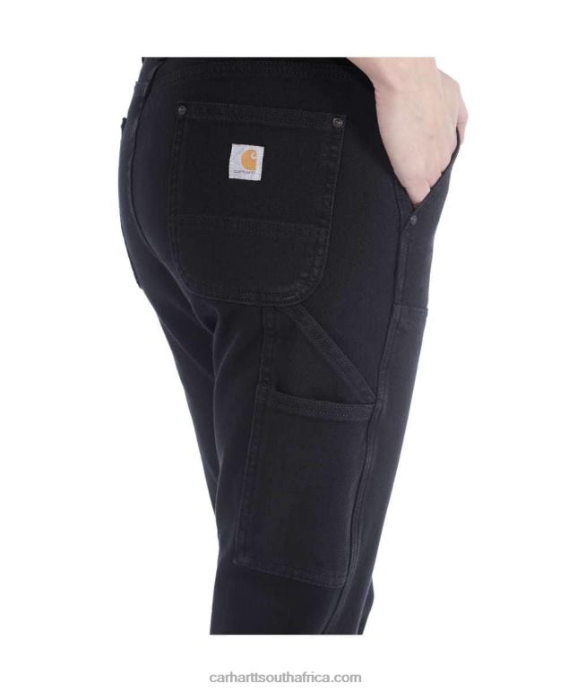 Women Black 6D80X202 Carhartt Rugged Flex Relaxed Fit Twill Double-Front Work Pant