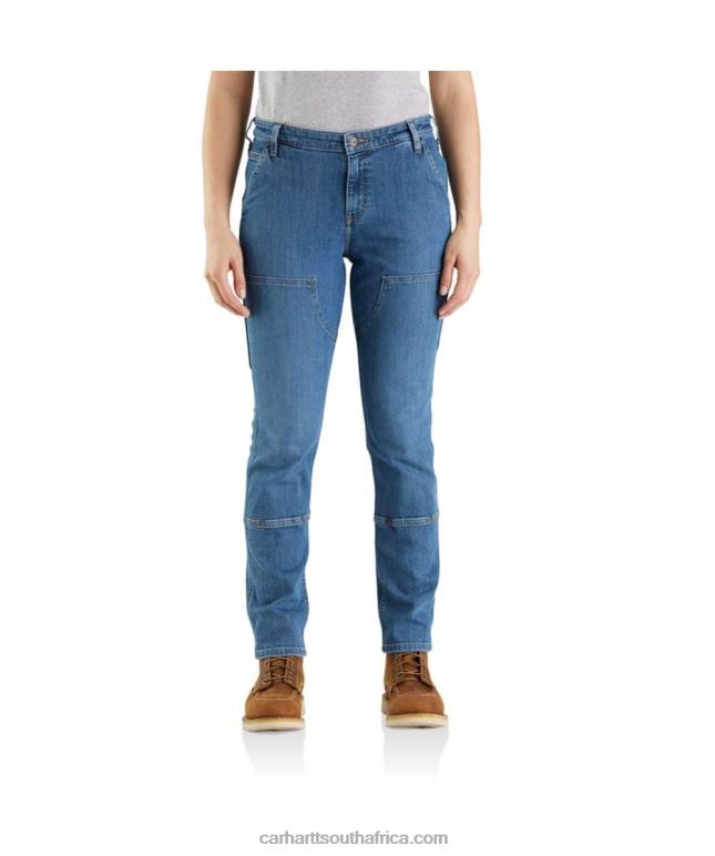 Women Linden 6D80X198 Carhartt Rugged Flex Relaxed Fit Double Front Straight Jean